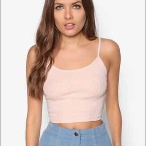 TopShop Pale Pink Ribbed Cami